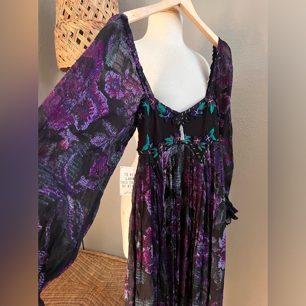 ▪️Free People Timeless Tapestry Embellished Babydoll Maxi Dress - Picture 10 of 14